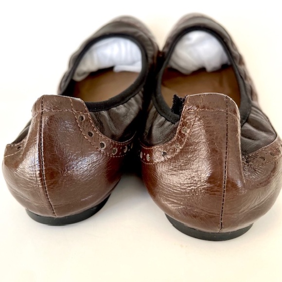Marni Brown & Black Leather Ballet Flat Size 39/ US 8 - Picture 5 of 7
